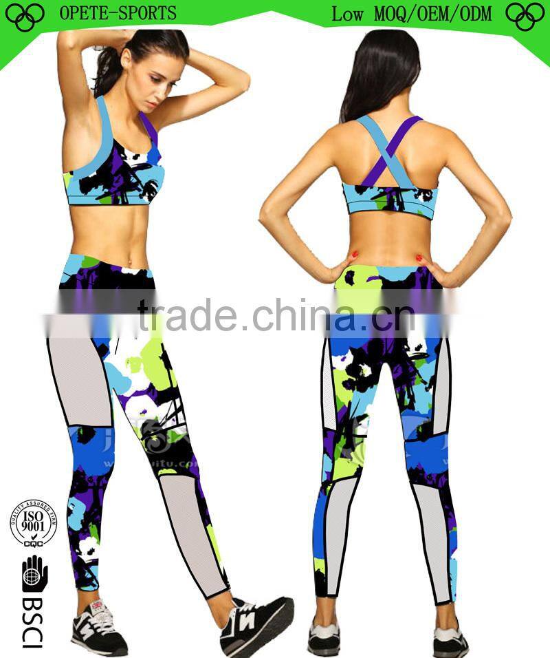 fitness bra/sports bra and pants set/custom sports bra