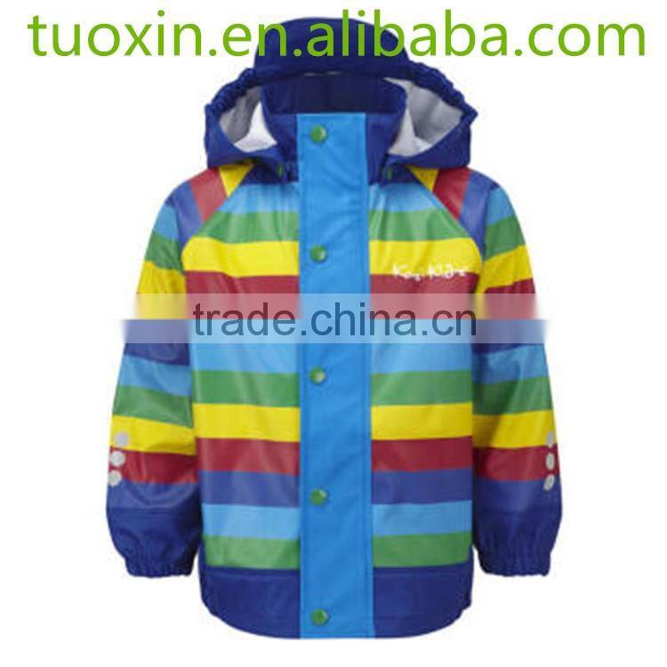 imitation linen striped bonded waterproof pongee fabric with milky film for rainwear