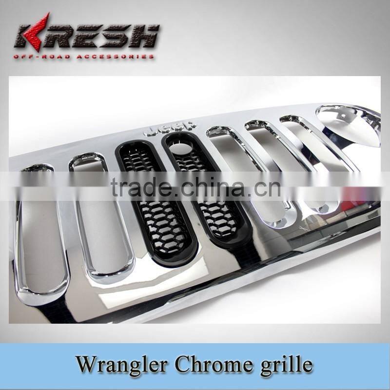 Hot sell Auto chrome front mesh grille for wrangler JK, ruggedridge grille for jk