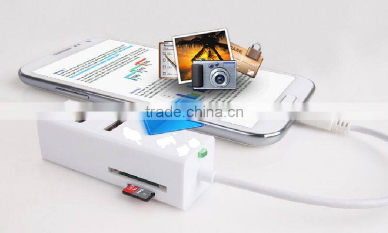Card Reader 3 in 1 with Extension Cable for Mobile Use
