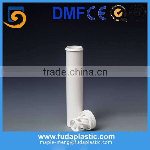 Plastic Vitamin C effervescent tablet tube with desiccant inside