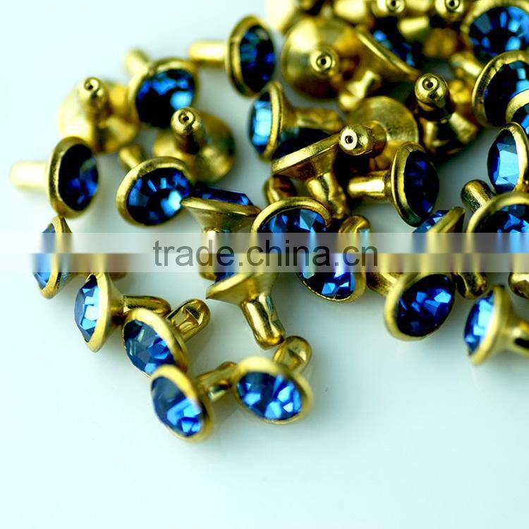 Wholesale rhinestone rivet, decorative rhinestone strass rivet, brass rhinestone rivet for decoration