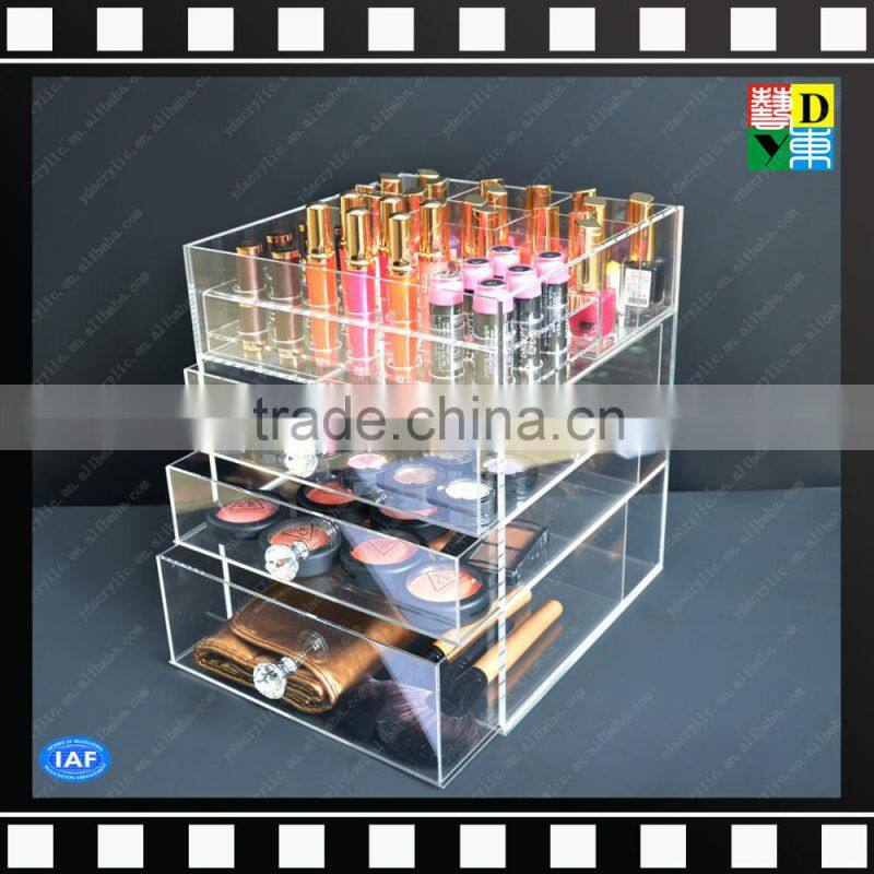 High quality Clear acrylic jewelry cosmetic makeup storage organizer display boxes with drawers From China