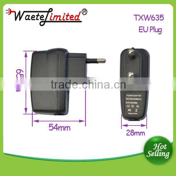 EU common 6w shapely adapter with cable and AC90V-240V 47-63Hz