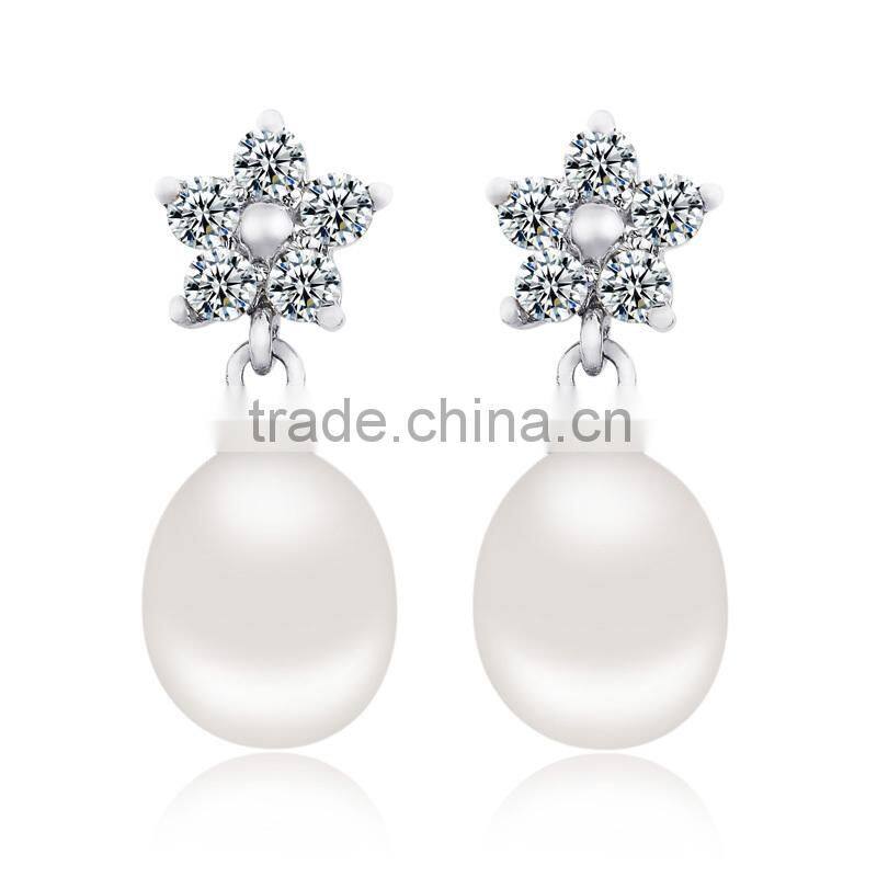 CYW China popular 925 sterling silver imitation pearl earrings jewelry wholesale