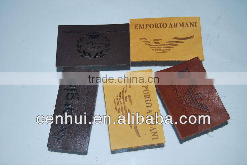 dongguan high quality custom embossed leather label