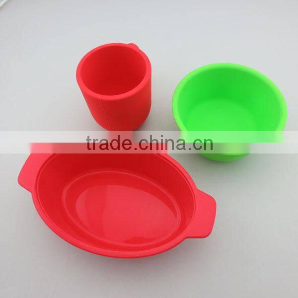 Folding silicone bowl exquisite silicone kids bowl customer logo silicone bowl many colors available factory direct wholesale
