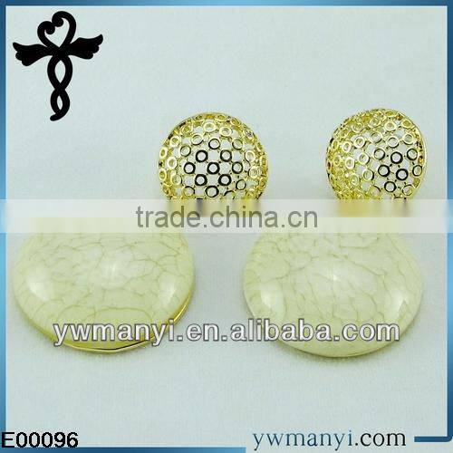 2014 new fashion ladies stud designs k gold rhinestones color gemstone pearl earrings in zinc alloy jewelry E00096