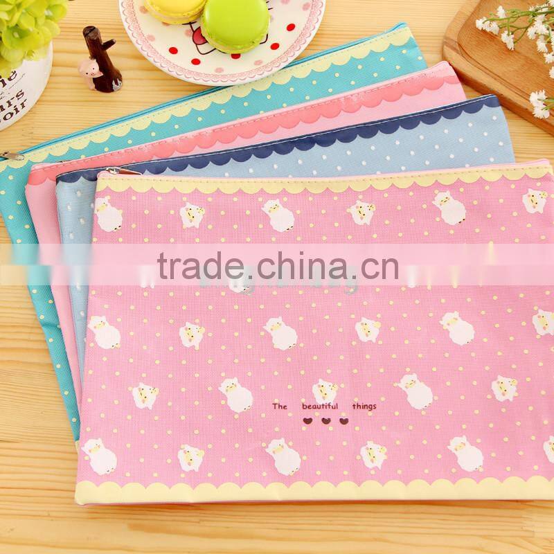 2015 cute cartoon Factory wholesale eco friendly oxford file bag, documents pouch
