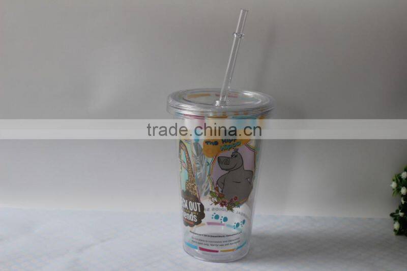yongkang Fresh design starbucks double wall plastic mug