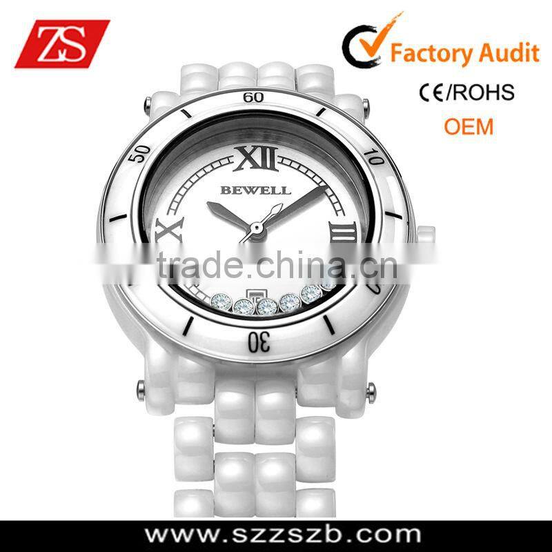 Women's Ceramic White Dial Analog Watch