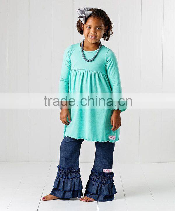 100% Cotton Baby Summer spring girls blank ruffle sleeve t shirt white ruffle shirt for little girls