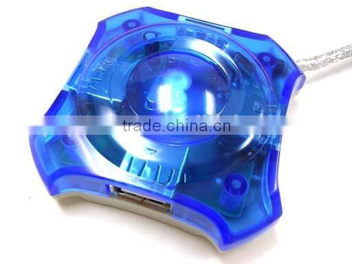 Transparent USB Light Up Smart Button USB HUB For PC