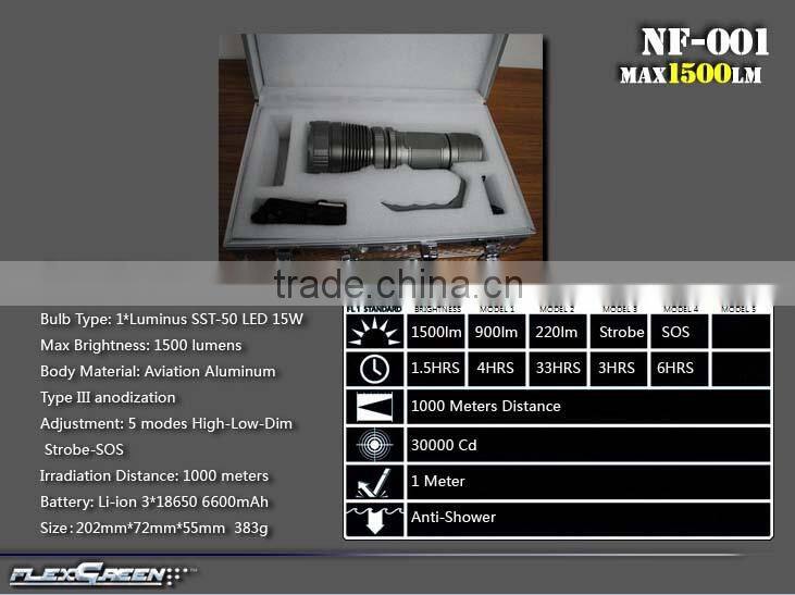 rechargeable super brightness military LED SST 50 torch