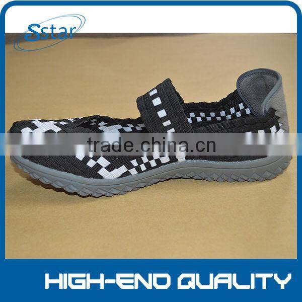 hand woven ladies leather flat shoes