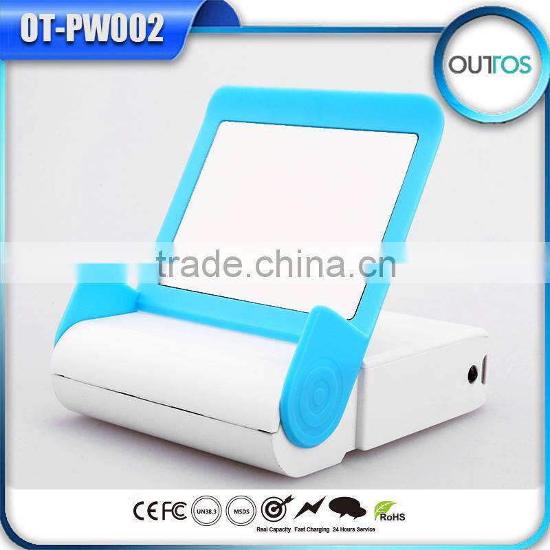 10400mah power bank with mirror and cell phone holder for women