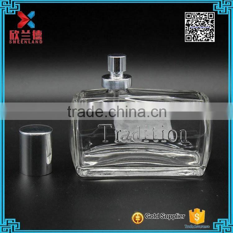 Unique design 4 oz glass perfume bottle with pump sprayer