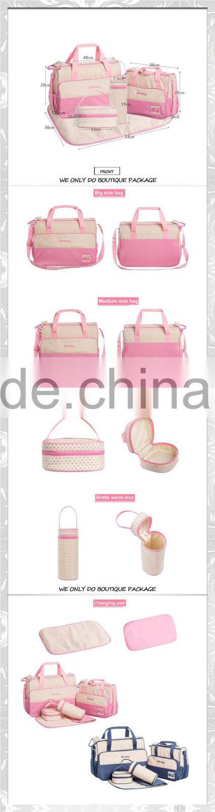Multi-functional Diaper Bag Set with Bottle and Chaning Pad