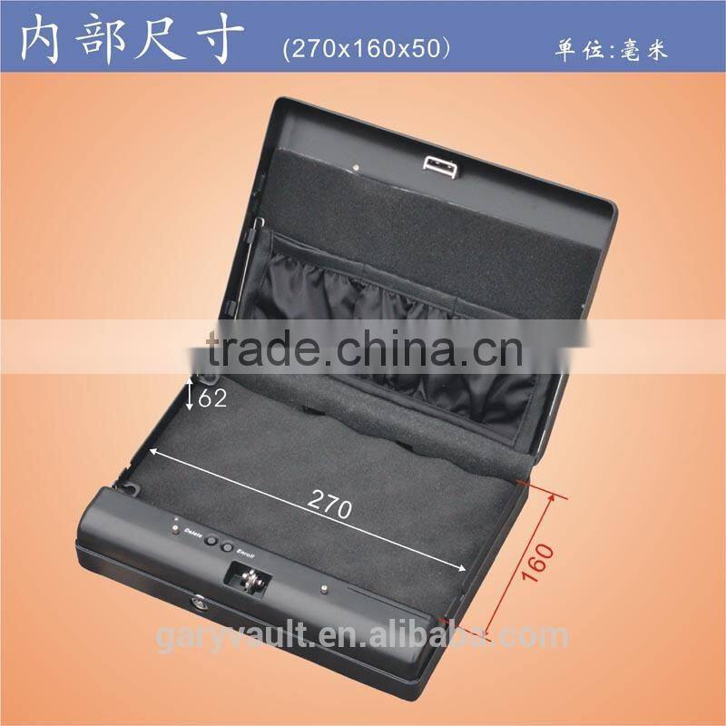 Wholesale- MS500 Micro Vault biometric fingerprint portable car gun mini security storage steel safe box, document file safe