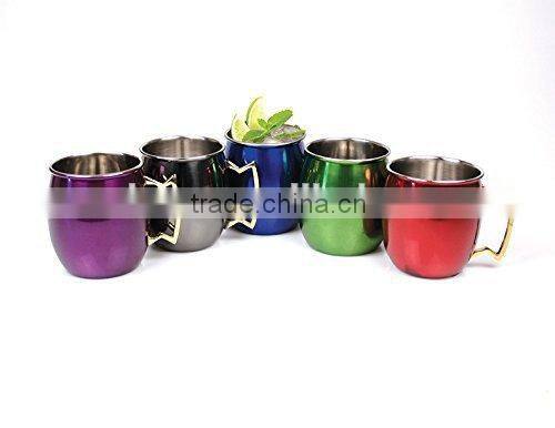 Colored Stainless Steel Mug Painted Stainless Steel Moscow Mule Mug Colorful metal mug