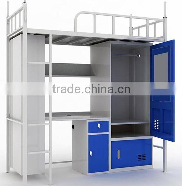 environment friendly college iron metal bunk bed with two ladders