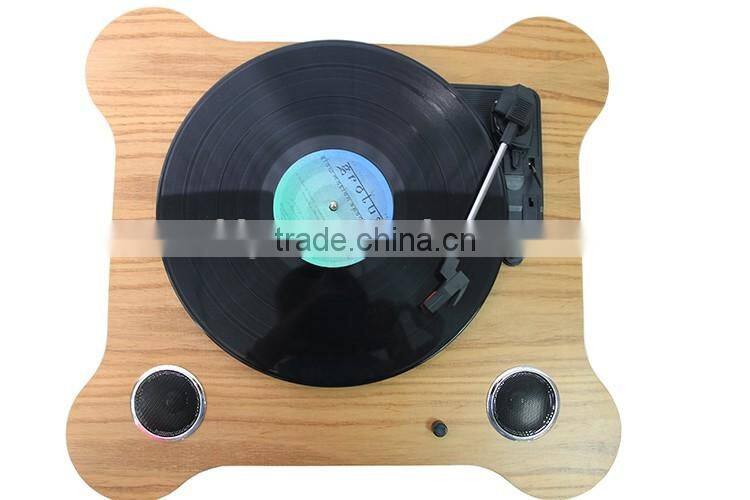 Wooden USB Portable turntable Vinyl LP player gramophone with Aux in