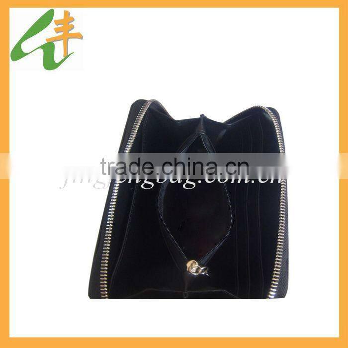 2014 black genuine leather fashion multiple wallet