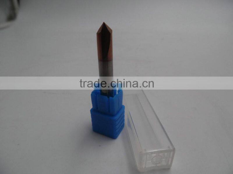 6mm cutting dia 90 degree 2 flutes HRC55 cnc chamfer mill with coating