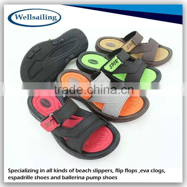 Low cost small wholesale double color eva slipper
