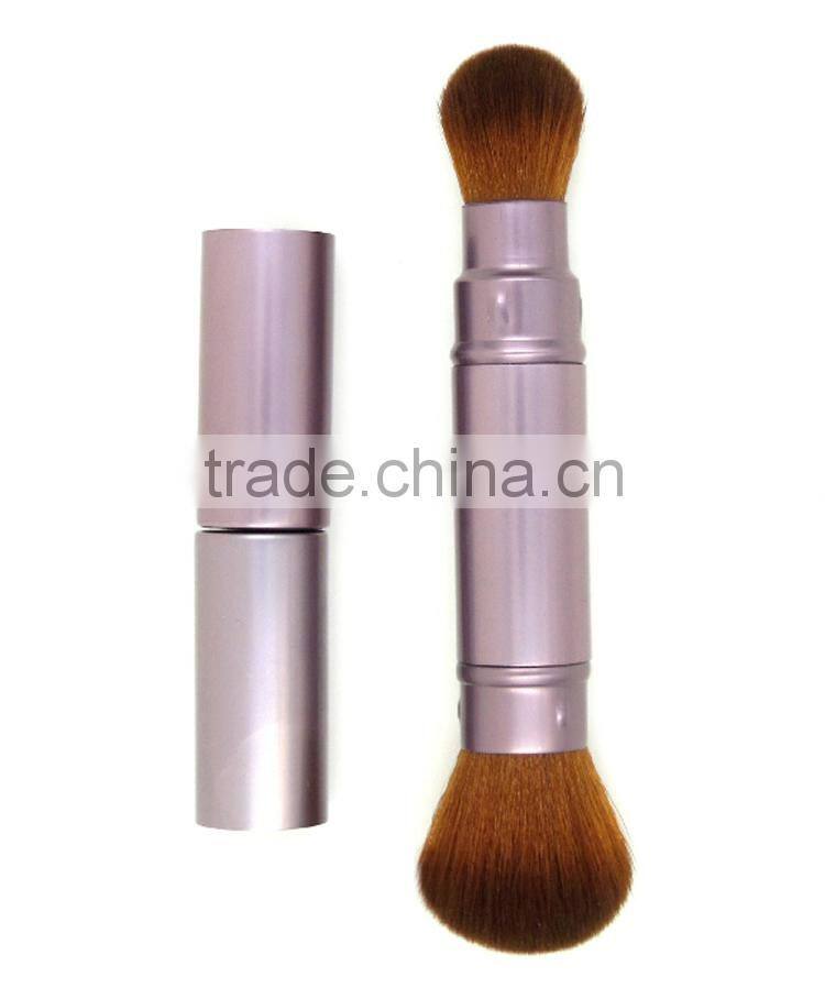 Newest Full Metal Aluminum Ferrule Double Side Retractable Powder Brush