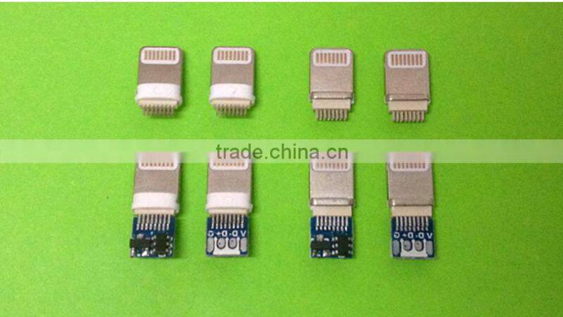 wholesale iphone connector,gold-plated iphone 5s/6 male USB connector with PCB