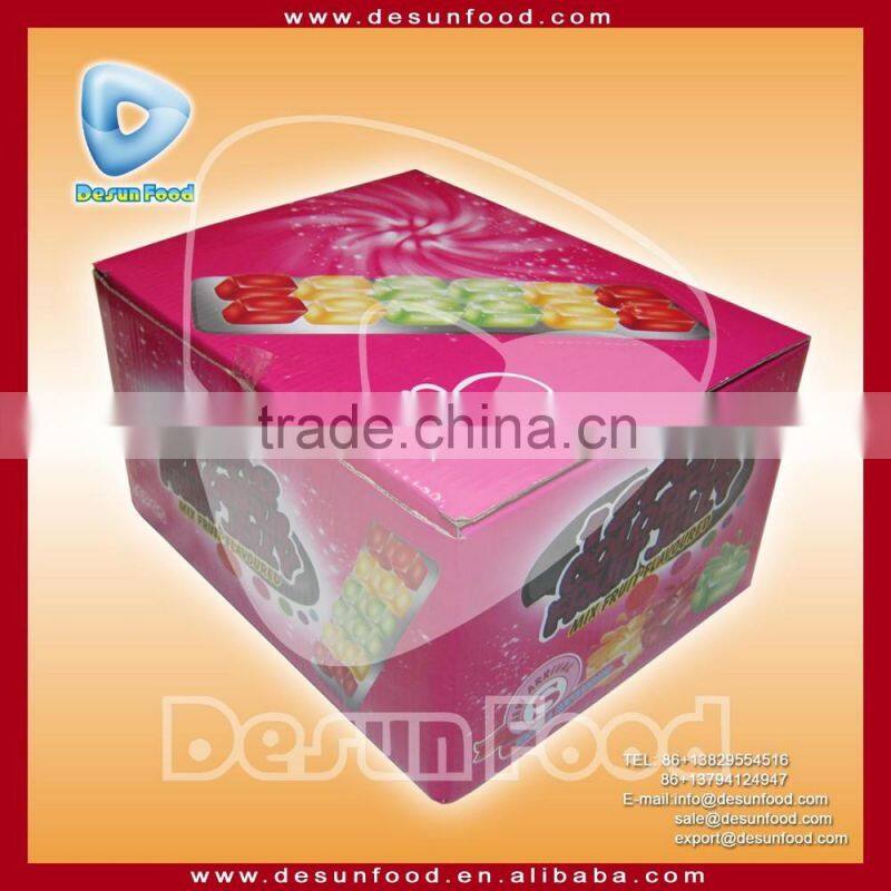 2016 new 12PCS colorful mini jelly cube with mix fruit flavors jelly manufacturer