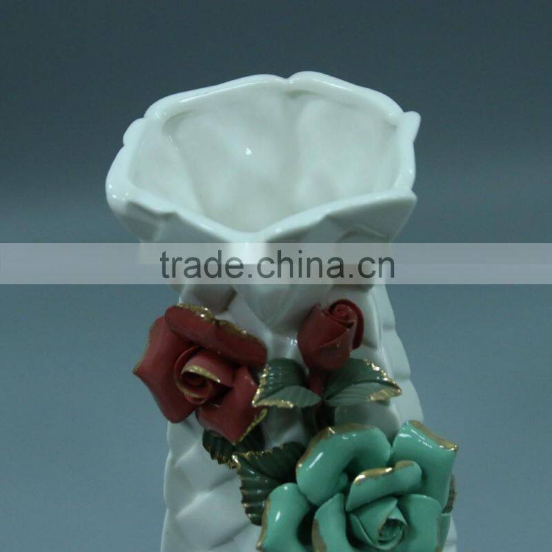 Handmade ceramic glazed craft vase decoration