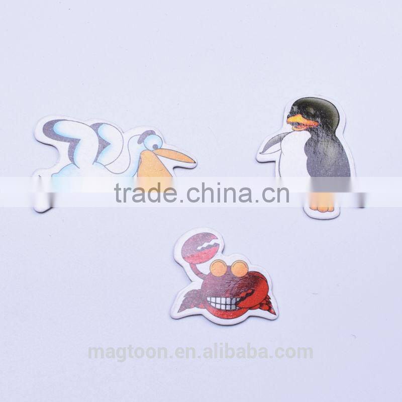 2016 custom made lovely carton animal design flat paper fridge magnets for children