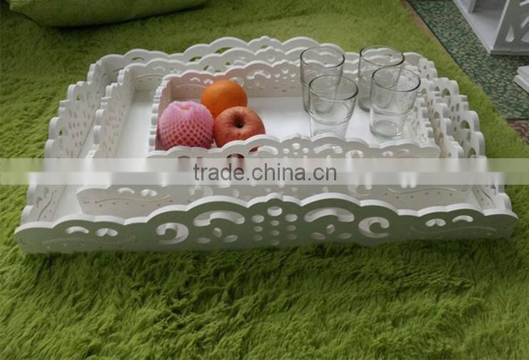 High quality elegant indian wedding decoration serving tray wooden dry fruit tray
