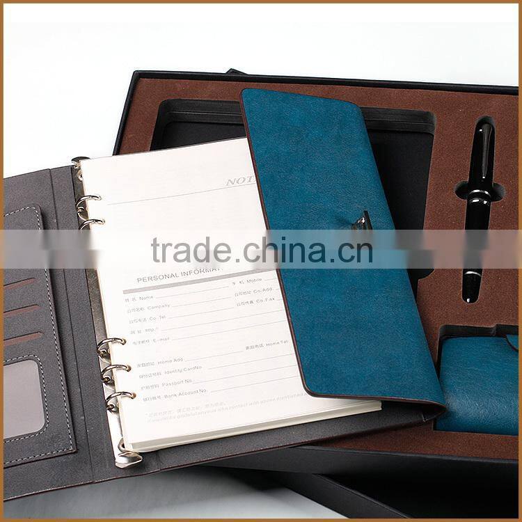 High class 6 ring binder leather agenda