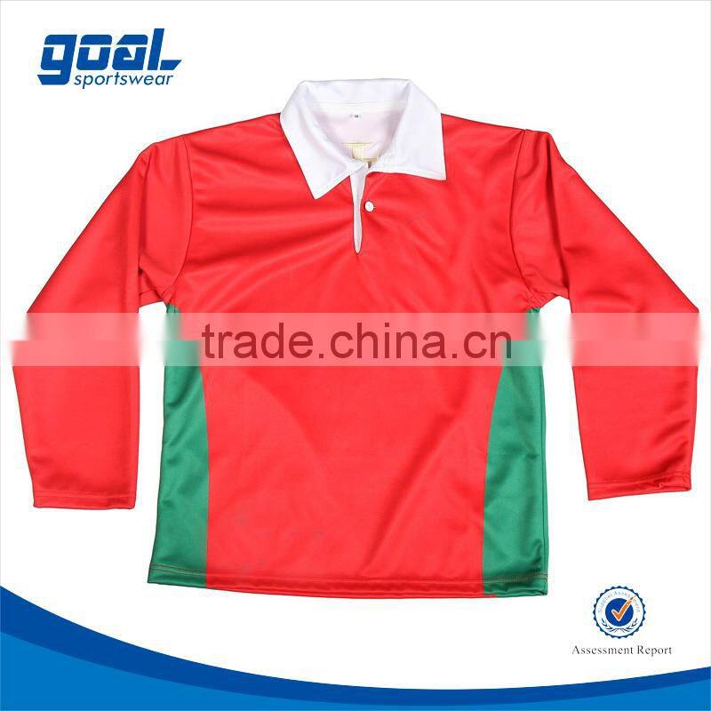 Good quality economic women's long sleeve rugby jersey/apparel