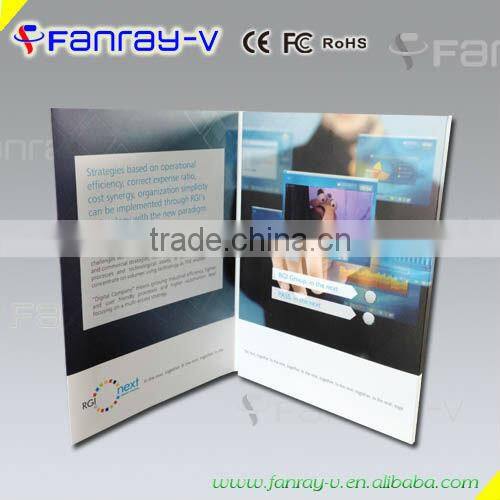 2014 Latest 2.8" TFT lcd video promotion brochure cards, 2.8" video greeting card