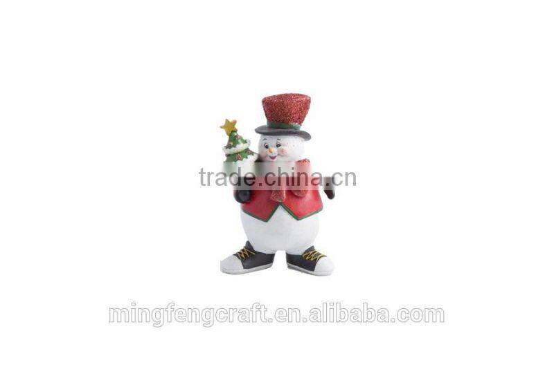 Resin statues decorative Chrismas ornament snowman apple figurines