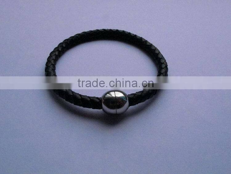 Excellent quality new coming cord end leather bracelet