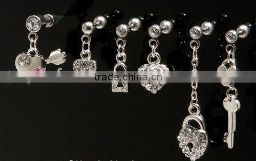 Gem Tragus Helix Bar Cartilage Top Upper Ear Earring