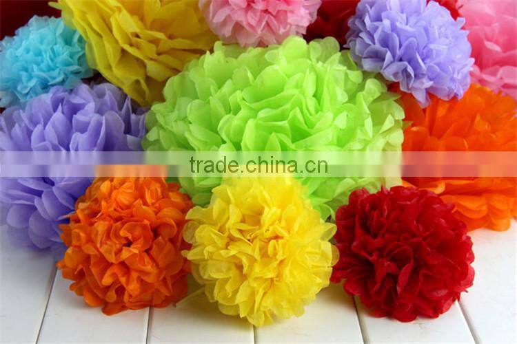 tissue pom poms artificial flowers for wedding decoration