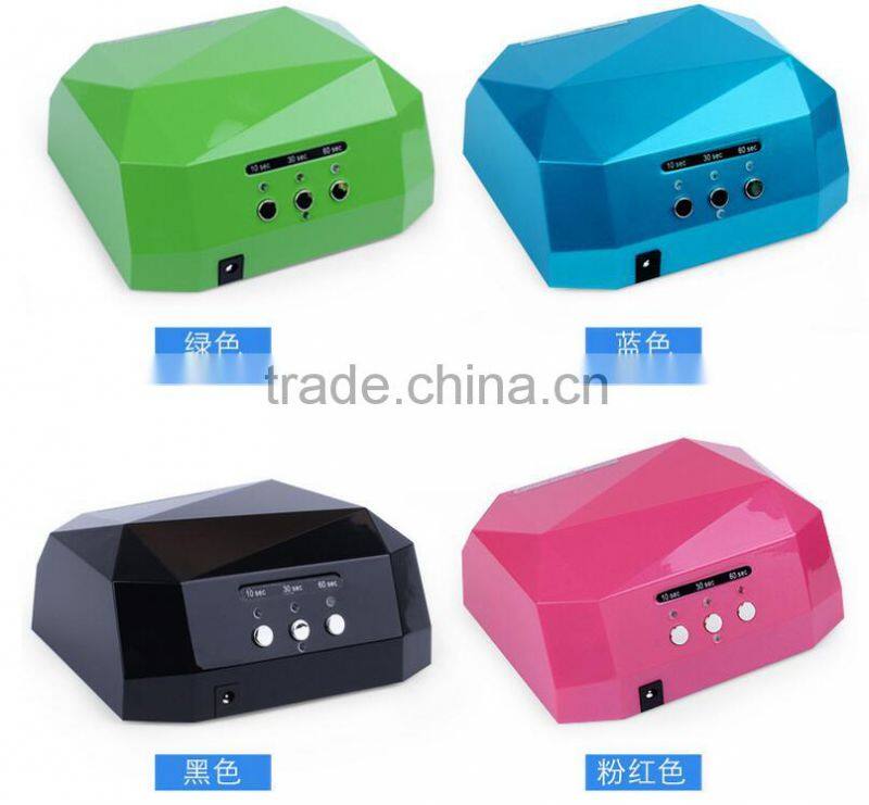 36W LED CCFL Nail Polish Timer Dryer Diamond Shape Curing Machine UV Lamp
