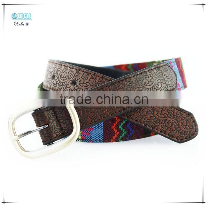 Colorful Pin Buckle Kids Chastity Belt Elastic PU Belt Canvas Belts