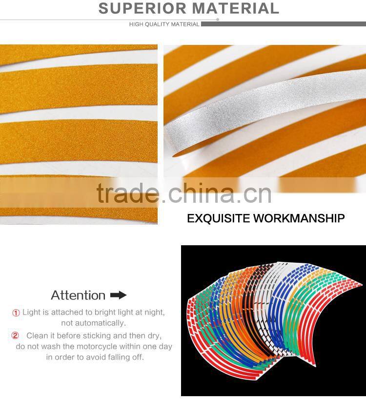 Reflective wheel stickers for motorcycle rim stripes 18 inches decoration
