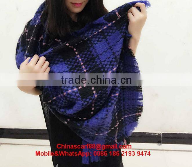 Wholesale plaid cashmere shawl