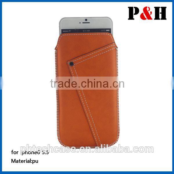 Pull Tab leather pouch case for Iphone 6 5.5 inch