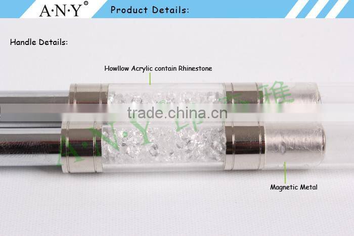 ANY Nail Art Maincure Micropainting Rhinestone Handle Nylon Hair Flat UV Gel Brush for Nail Polish Gel Art