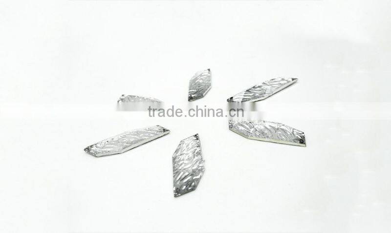 KU14 foiled 15*46 flat back sew on acrylic rhinestones for fashion decoration, craft making, garment bags accessories