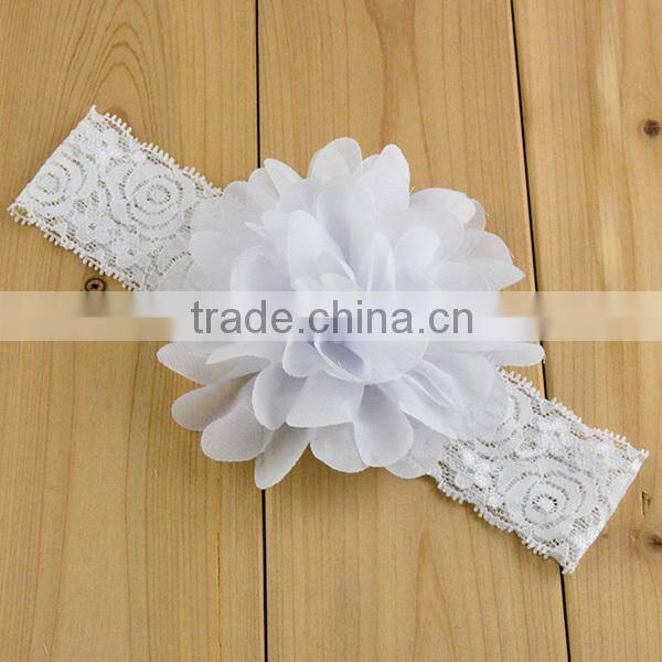 lace elastics chiffon flower baby hair colorful head bands
